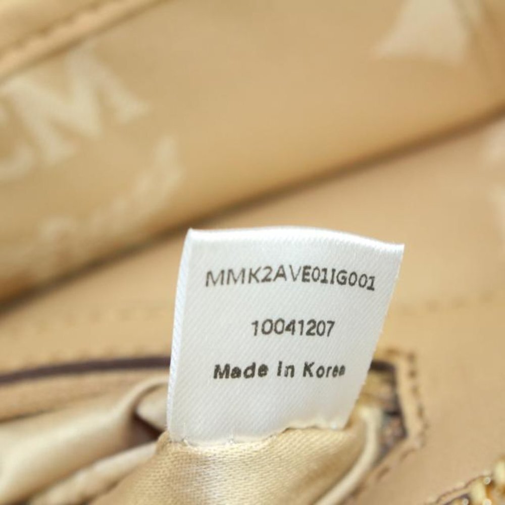 MCM Beige Monogram Visetos Logo Medium Studded Stark Backpack 921mcm73 - Picture 11 of 12